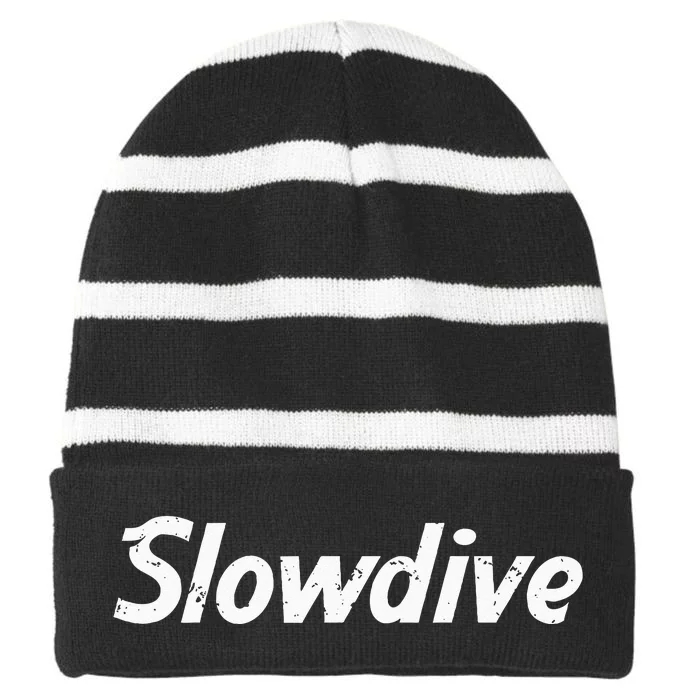 Slowdive Slow Dive Trending Statement Gift Striped Beanie with Solid Band