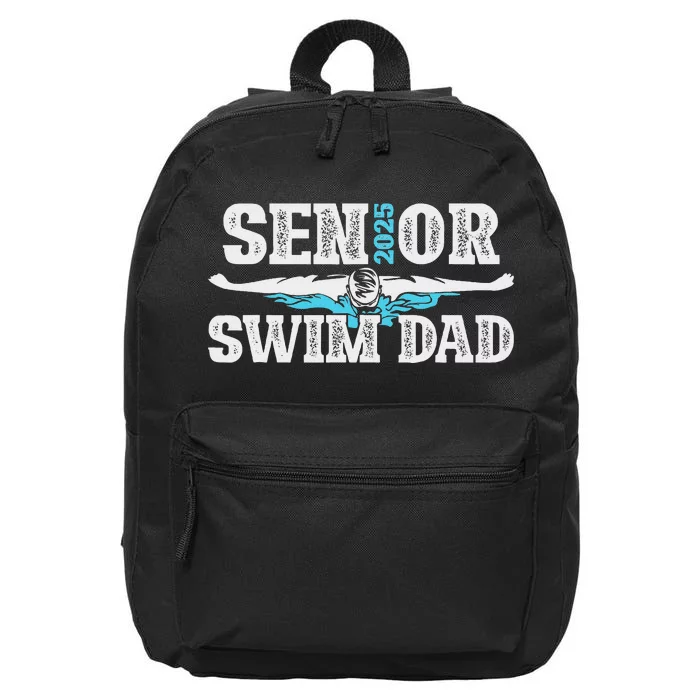 Swim Senior Dad 2025 Proud Swimming Senior Father 2025 16 in Basic Backpack