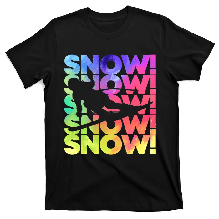 Ski Season Downhill Skiing  Colorful Skier T-Shirt