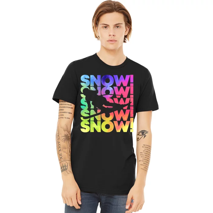 Ski Season Downhill Skiing  Colorful Skier Premium T-Shirt