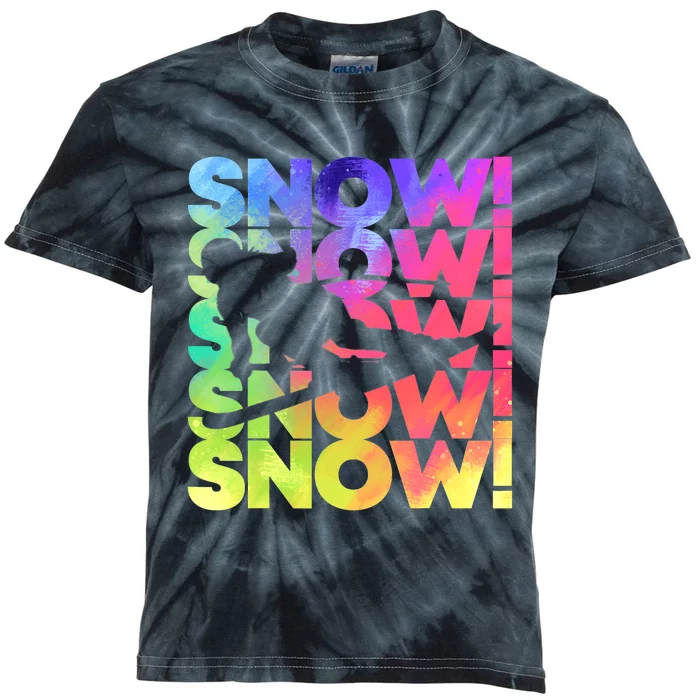 Ski Season Downhill Skiing  Colorful Skier Kids Tie-Dye T-Shirt