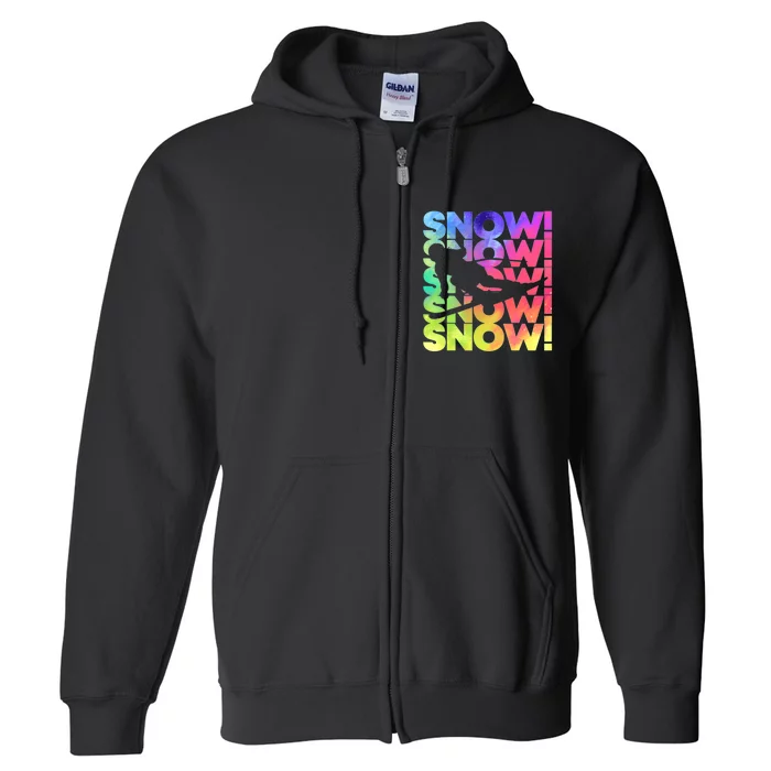 Ski Season Downhill Skiing  Colorful Skier Full Zip Hoodie