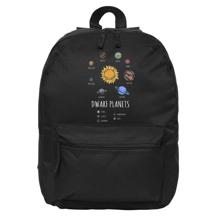 Solar System Dwarf Planets Outer Space Astronaut 16 in Basic Backpack