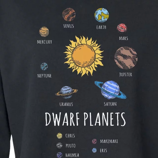 Solar System Dwarf Planets Outer Space Astronaut Cropped Pullover Crew