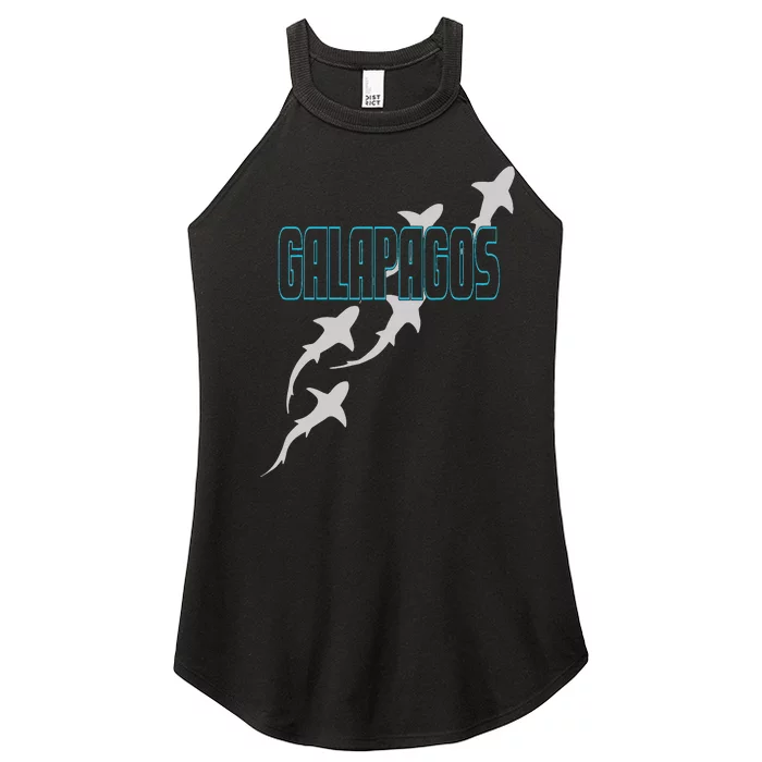 Shark Scuba Diving Galapagos Sharks in Galapagos Islands Women’s Perfect Tri Rocker Tank