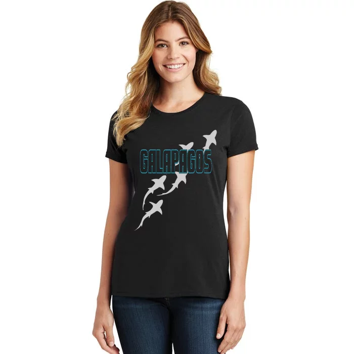 Shark Scuba Diving Galapagos Sharks in Galapagos Islands Women's T-Shirt