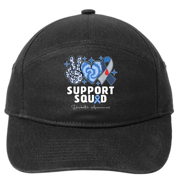 Support Squad Diabetes Awareness T1d Type 1 7-Panel Snapback Hat