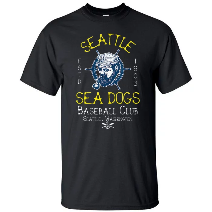 Seattle Sea Dogs Retro Minor League Baseball Team Tall T-Shirt