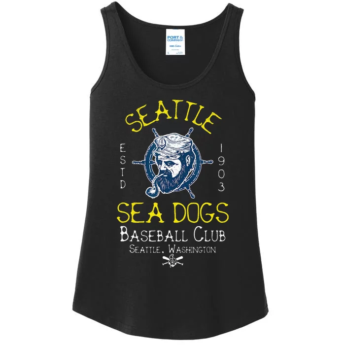 Seattle Sea Dogs Retro Minor League Baseball Team Ladies Essential Tank