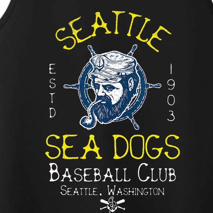 Seattle Sea Dogs Retro Minor League Baseball Team Performance Tank