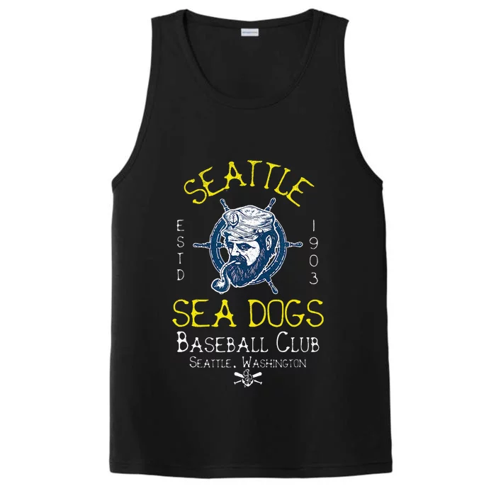 Seattle Sea Dogs Retro Minor League Baseball Team Performance Tank