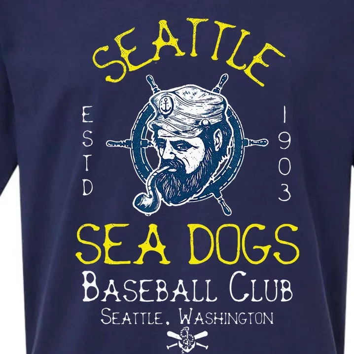 Seattle Sea Dogs Retro Minor League Baseball Team Sueded Cloud Jersey T-Shirt