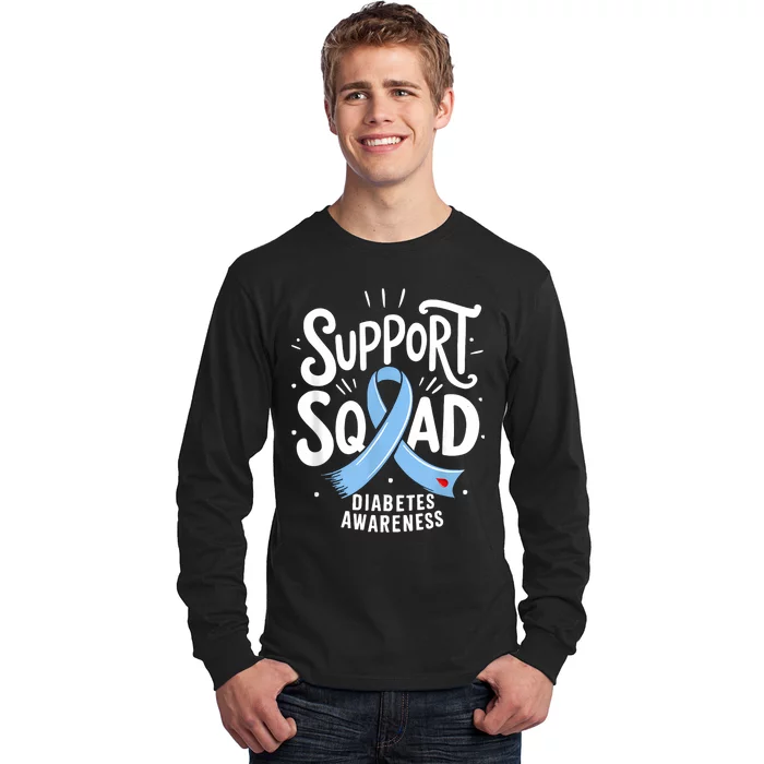 Support Squad Diabetes Awareness T1d T2d Long Sleeve Shirt