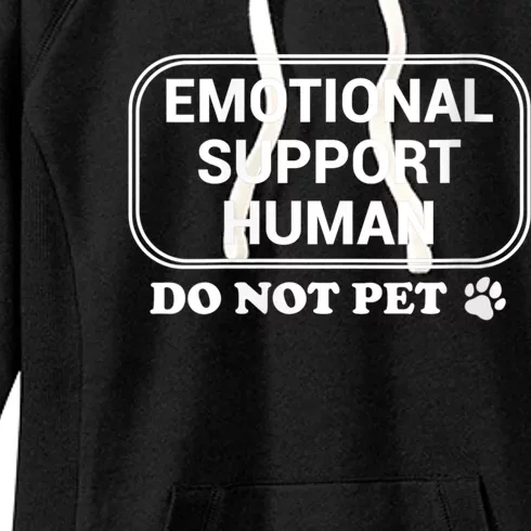 S Service Dog Joke Service People Emotional Support Human Vneck Women's Fleece Hoodie