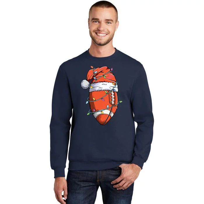 Santa Sports Design For Christmas Football Player Tall Sweatshirt