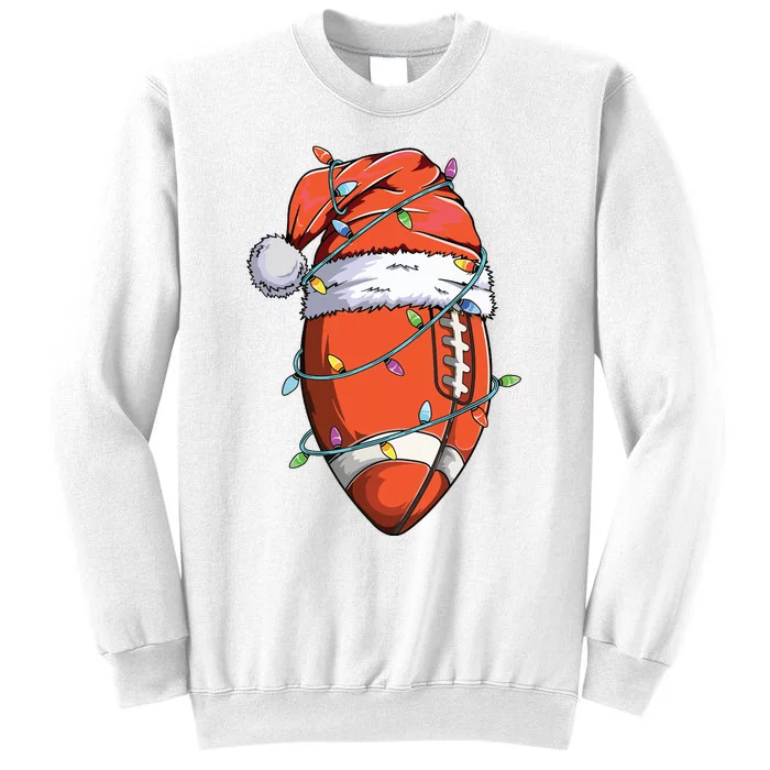 Santa Sports Design For Christmas Football Player Sweatshirt