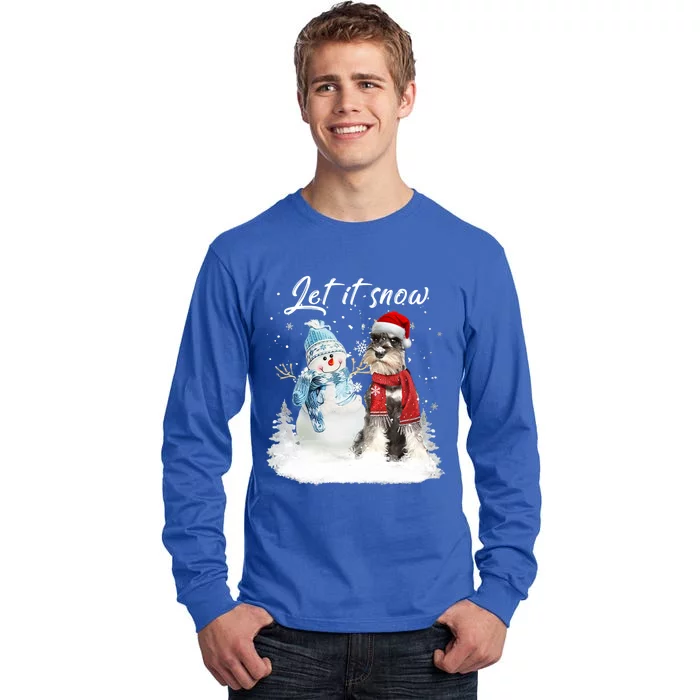 Schnauzer Santa Dog Christmas Snow Xmas Pajama Great Gift Tall Long Sleeve T-Shirt