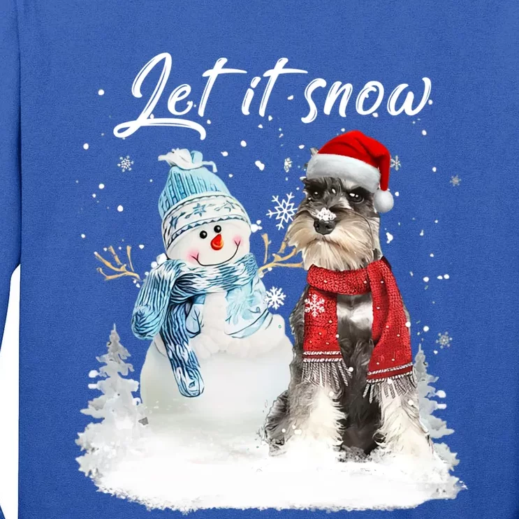 Schnauzer Santa Dog Christmas Snow Xmas Pajama Great Gift Tall Long Sleeve T-Shirt