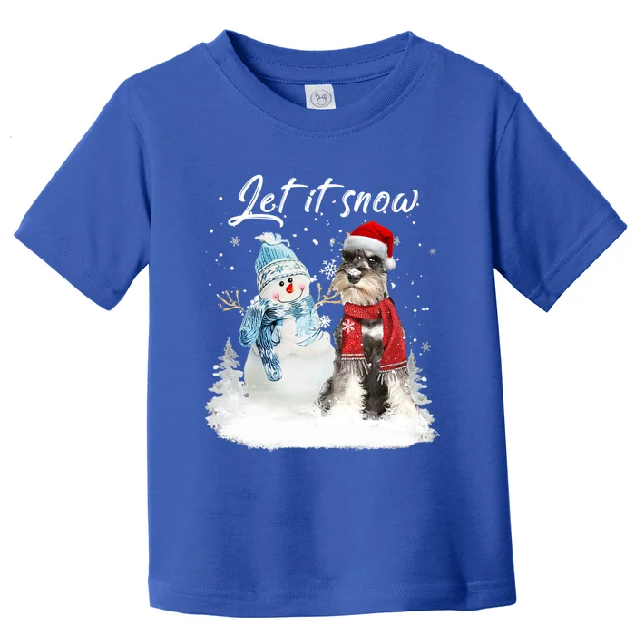 Schnauzer Santa Dog Christmas Snow Xmas Pajama Great Gift Toddler T-Shirt