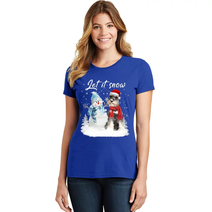 Schnauzer Santa Dog Christmas Snow Xmas Pajama Great Gift Women's T-Shirt