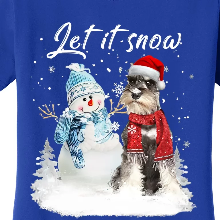 Schnauzer Santa Dog Christmas Snow Xmas Pajama Great Gift Women's T-Shirt