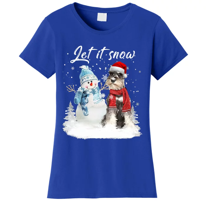 Schnauzer Santa Dog Christmas Snow Xmas Pajama Great Gift Women's T-Shirt