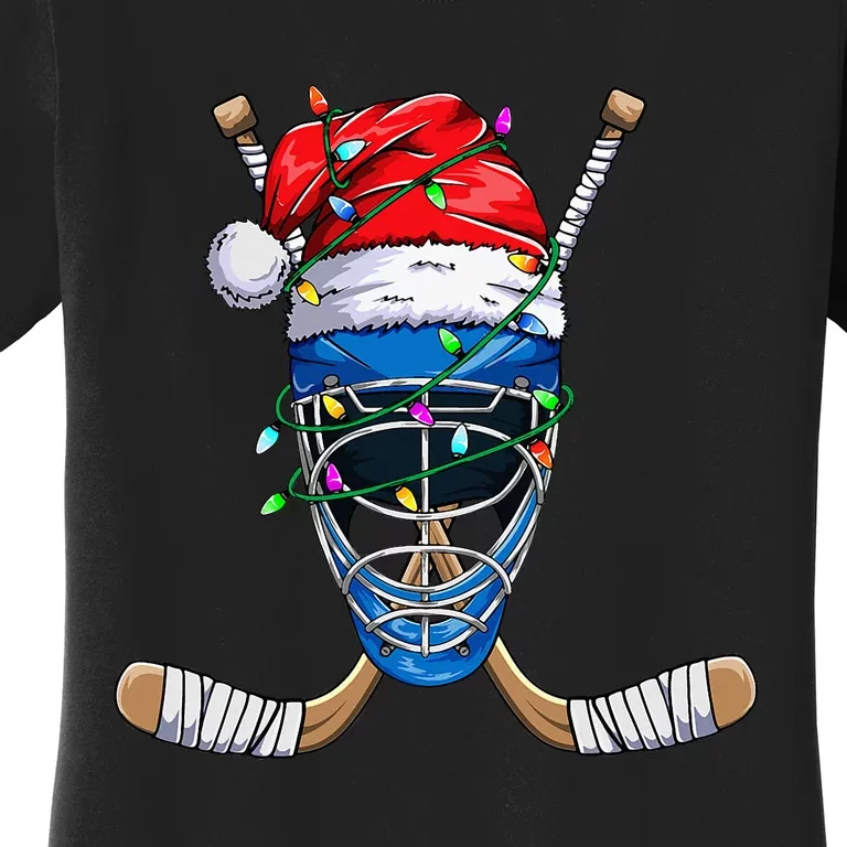 Santa Sports Design Christmas Hockey Player Women's T-Shirt