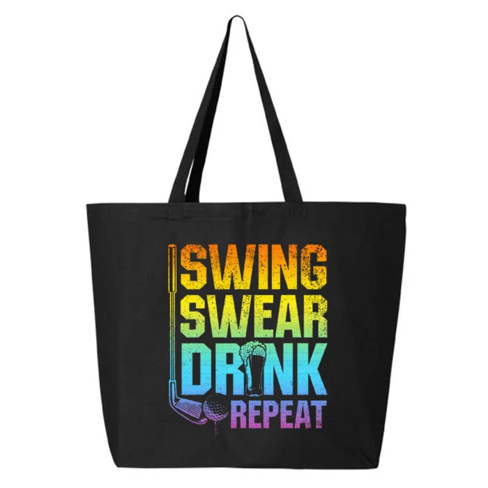 Swing Swear Drink Repeat Funny Golf Saying 25L Jumbo Tote