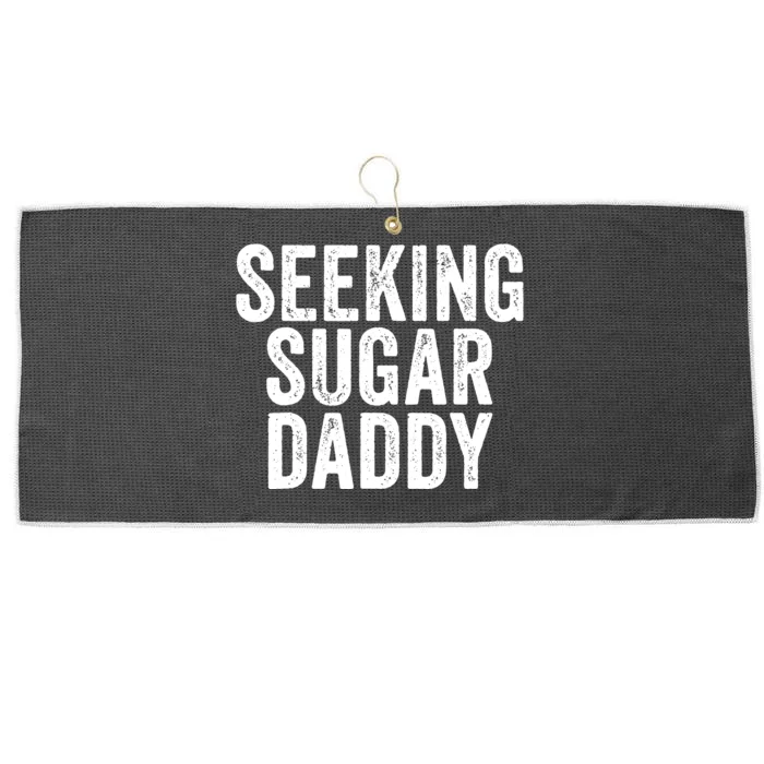 Seeking Sugar Daddy Funny Vintage Father's Day Large Microfiber Waffle Golf Towel