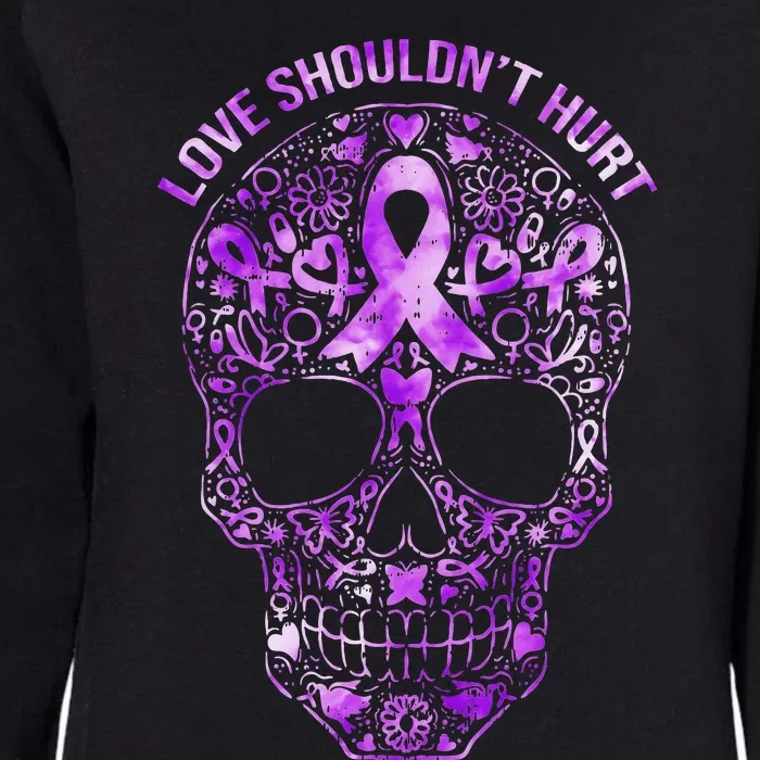 Sugar Skull Domestic Violence Awareness Womens California Wash Sweatshirt