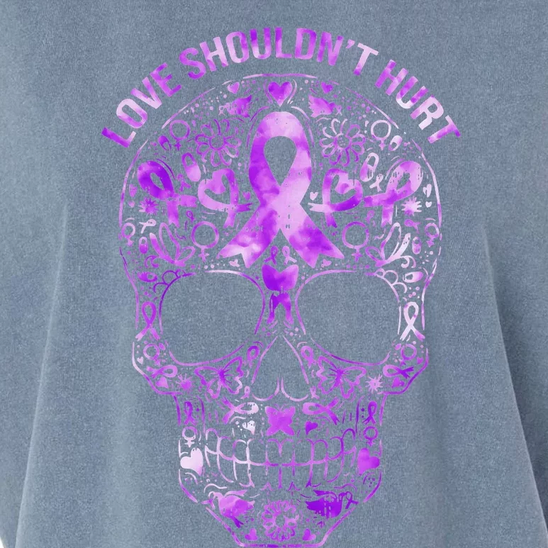 Sugar Skull Domestic Violence Awareness Garment-Dyed Women's Muscle Tee