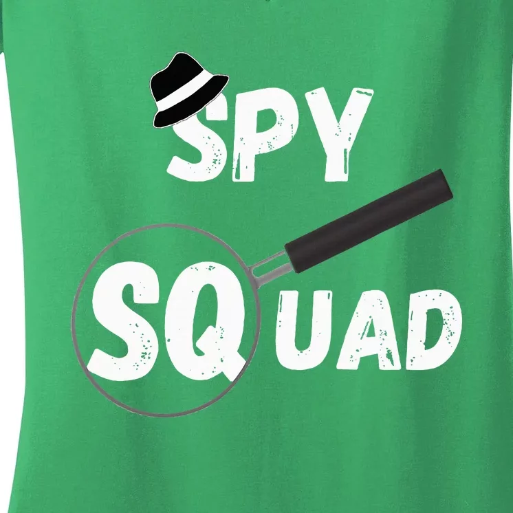 Spy Squad Detective Team Spying Crew Investigate Espionage Women's V-Neck T-Shirt