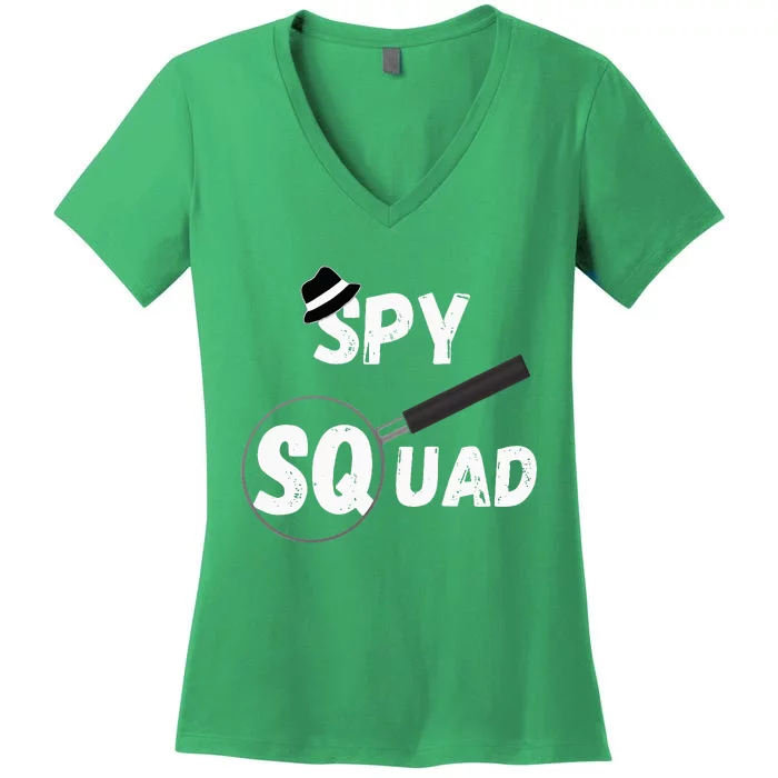 Spy Squad Detective Team Spying Crew Investigate Espionage Women's V-Neck T-Shirt