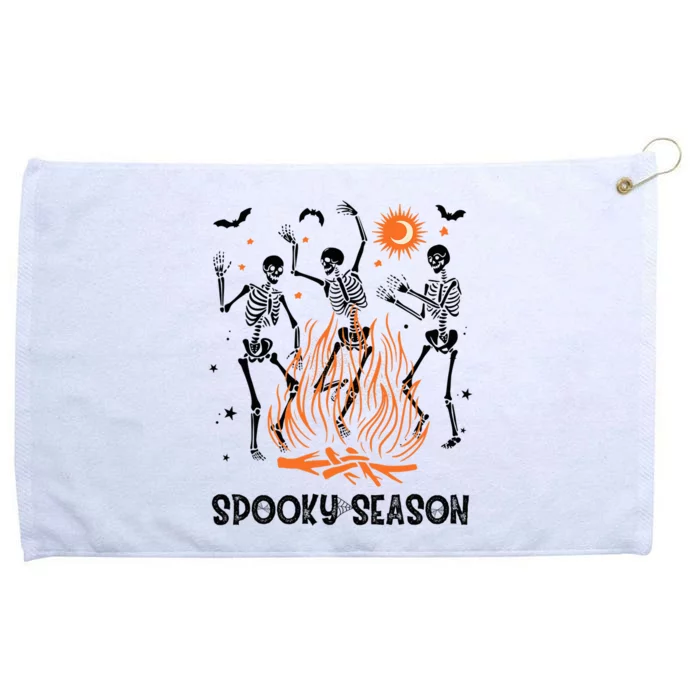 Spooky Season Dancing Skeleton Halloween Costume Funny Cute Grommeted Golf Towel