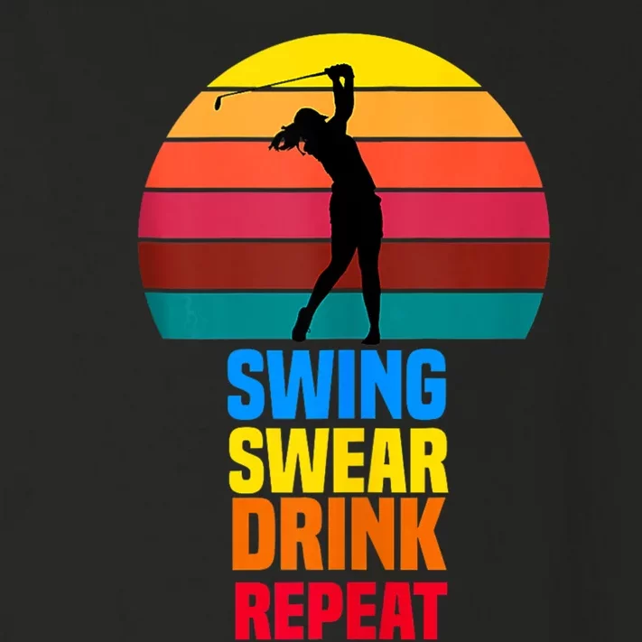 Swing Swear Drink Repeat Funny Golfer Golf Lovers Quote Toddler Long Sleeve Shirt