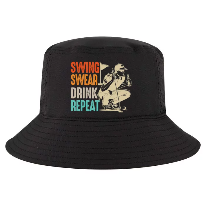 Swing Swear Drink Repeat Love Golf  Golf Enthusiast Cool Comfort Performance Bucket Hat