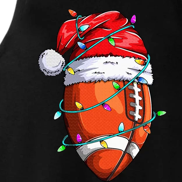 Santa Sports Design For  Christmas Football Player Ladies Tri-Blend Wicking Tank