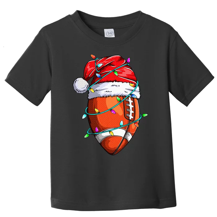 Santa Sports Design For  Christmas Football Player Toddler T-Shirt