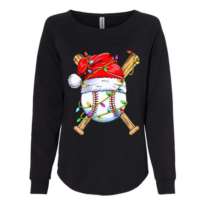 Santa Sports Design For Christmas Baseball Player Womens California Wash Sweatshirt