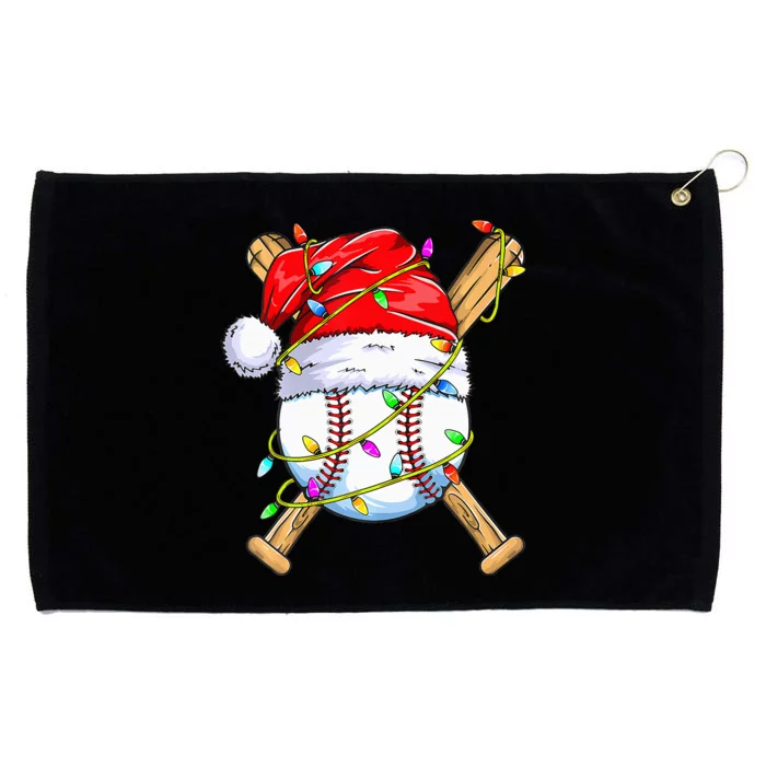 Santa Sports Design For Christmas Baseball Player Grommeted Golf Towel