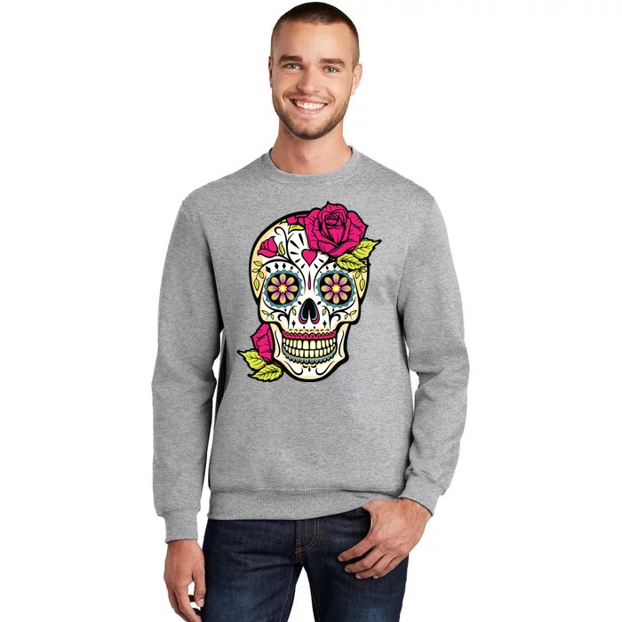 Sugar Skull Day Of The Dead Dia De Los Muertos Flowers Sweatshirt