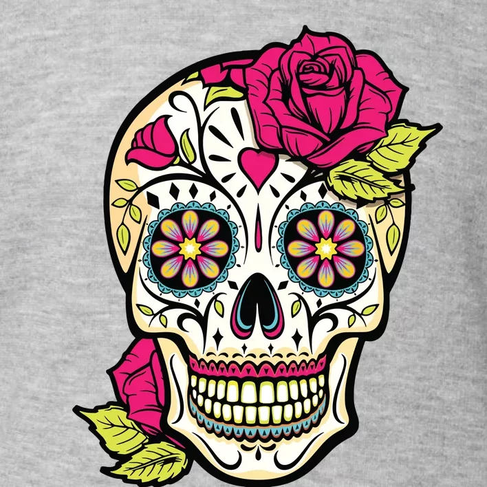 Sugar Skull Day Of The Dead Dia De Los Muertos Flowers Toddler Sweatshirt