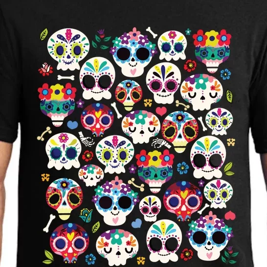 Sugar Skull Dia De Los Muertos Funny Day Of The Dead Pajama Set