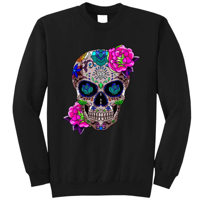 Sugar Skull Day Of The Dead Cool Bone Head Skulls Gift Idea Tall Sweatshirt