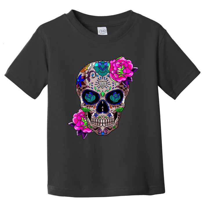 Sugar Skull Day Of The Dead Cool Bone Head Skulls Gift Idea T-Shirt Black