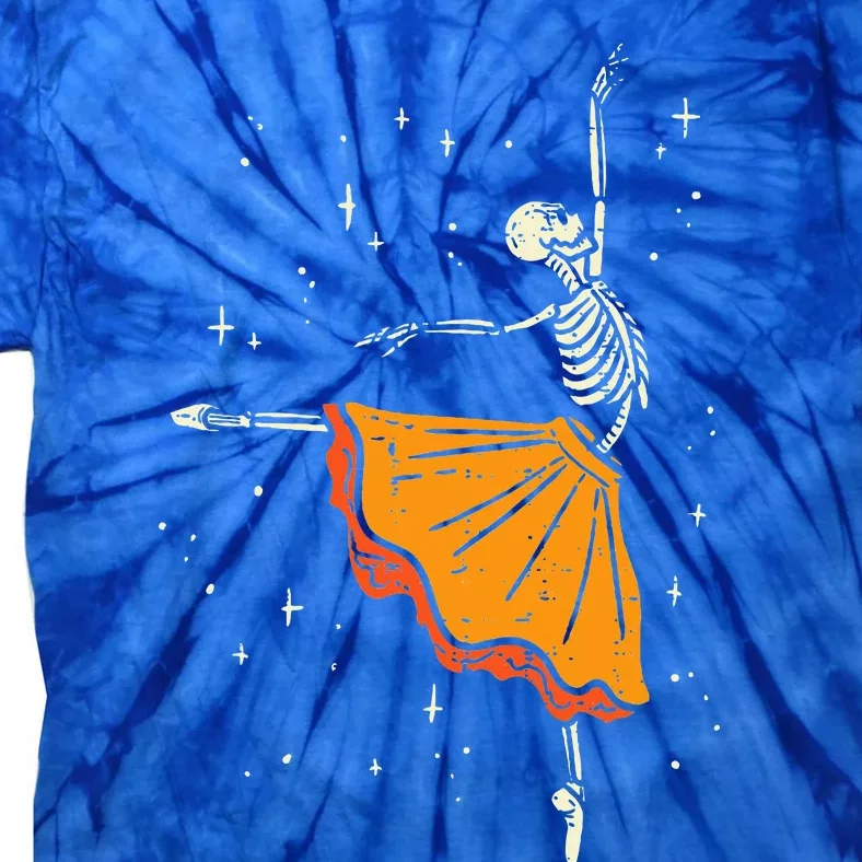 Spooky Skeleton Dance Costume for Halloween Tie-Dye T-Shirt