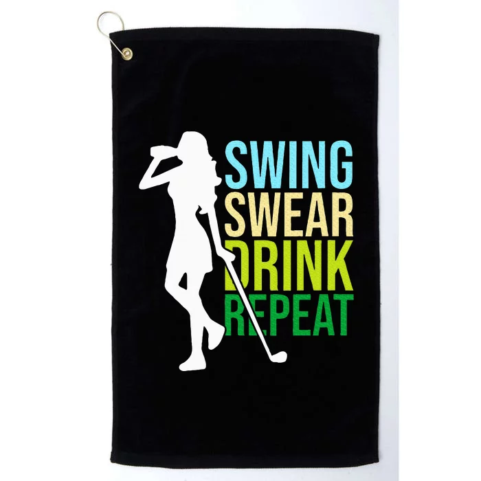 Swing Swear Drink Repeat Love Golf Platinum Collection Golf Towel