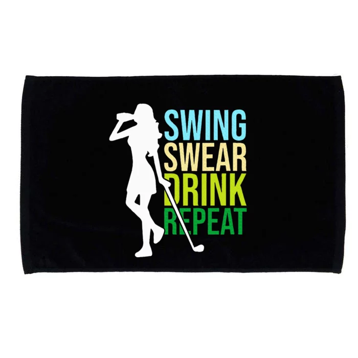 Swing Swear Drink Repeat Love Golf Microfiber Hand Towel