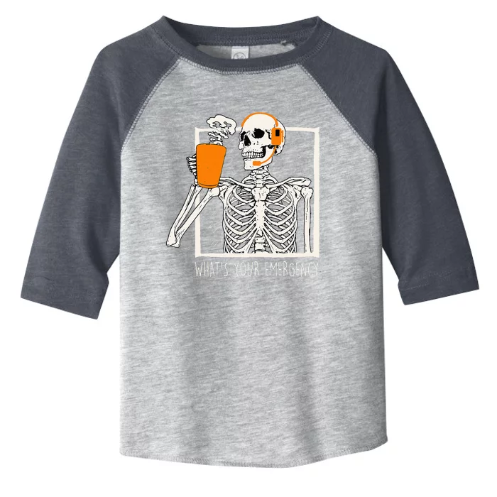 Spooky Skeleton Dispatcher 911 Halloween What Your Emergency Toddler Fine Jersey T-Shirt