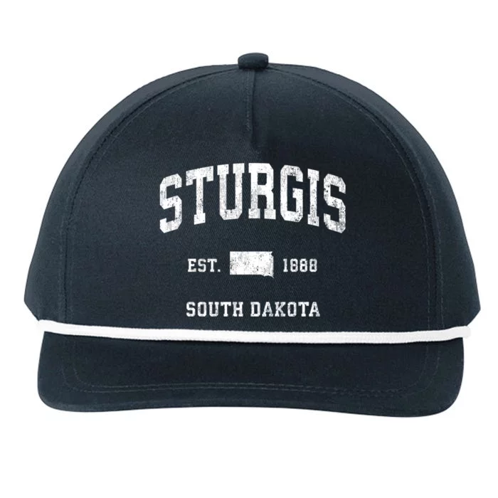 Sturgis South Dakota Sd Vintage Athletic Sports Snapback Five-Panel Rope Hat